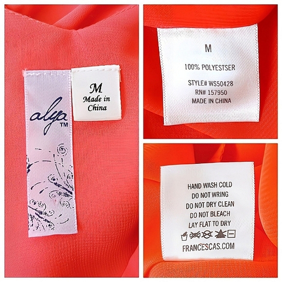 Alya Coral Drop Waist Sleeveless V-Neck Dress Francesca's Size M - Picture 4 of 4